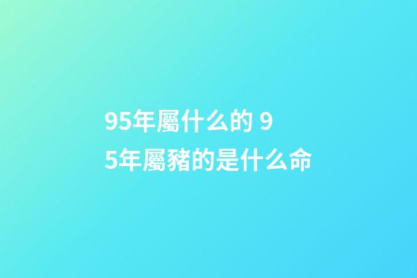 95年屬什么的 95年屬豬的是什么命-第1張-觀點-玄機派